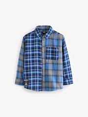 Blue Splice Check 100% Cotton Long Sleeve Check Shirt (3-16yrs) - Image 1 of 3