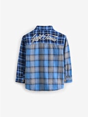 Blue Splice Check 100% Cotton Long Sleeve Check Shirt (3-16yrs) - Image 2 of 3