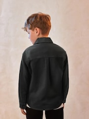 Black Plain 100% Cotton Overshirt (3-16yrs) - Image 2 of 6