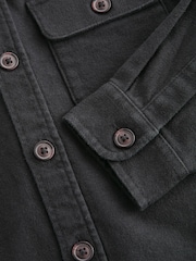 Black Plain 100% Cotton Overshirt (3-16yrs) - Image 6 of 6