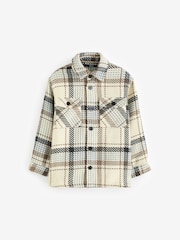 Neutral Brushed Check Overshirt (3-16yrs) - Image 1 of 3
