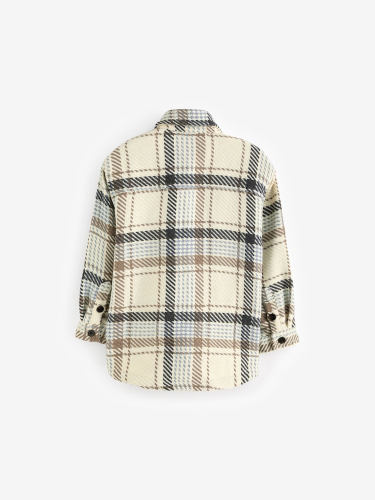 Neutral Brushed Check Overshirt (3-16yrs) - Image 2 of 3