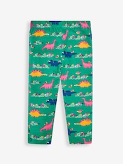 JoJo Maman Bébé Green Dino & Purple Girls' 2-Pack Leggings - Image 2 of 5