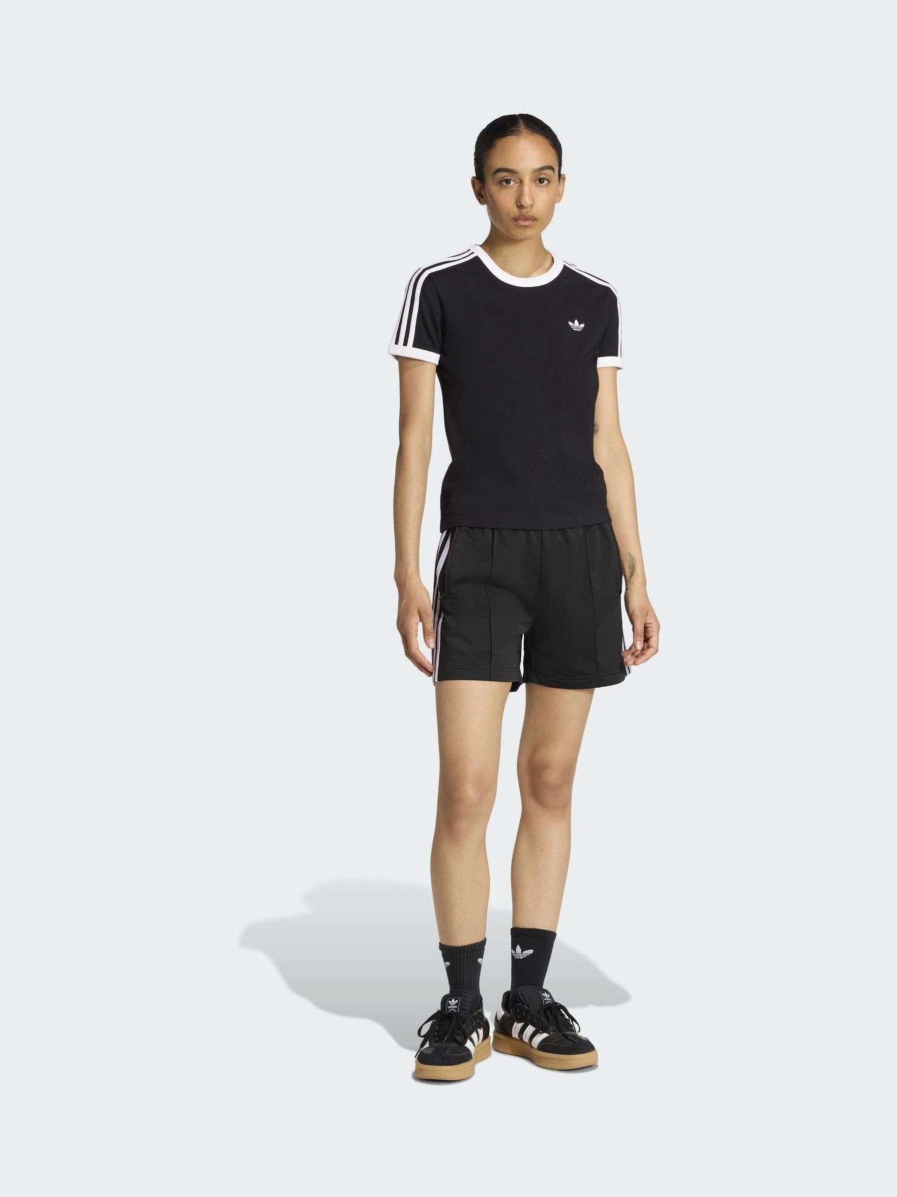 Buy adidas Originals Black 3-Stripes Slim T-Shirt from Next USA