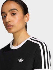 adidas Originals Black 3 Stripes Slim T-Shirt - Image 4 of 6