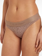 Calvin Klein Brown Intrinsic Lace Thong - Image 3 of 4