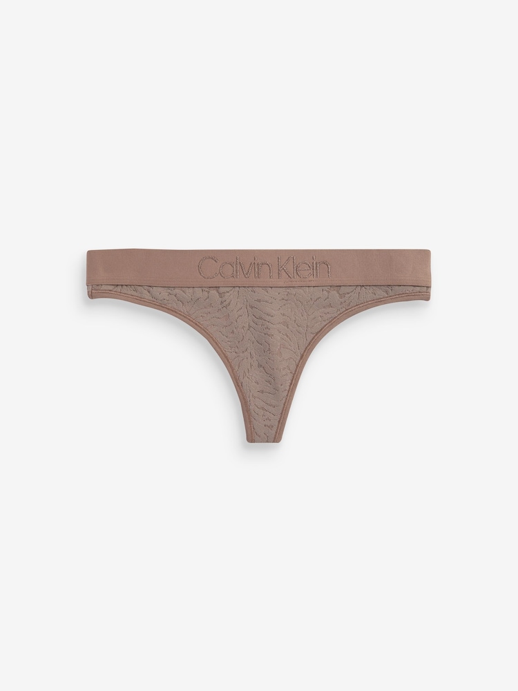 Calvin Klein Brown Intrinsic Lace Thong - Image 4 of 4