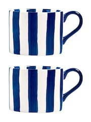 BIA International Set of 2 Blue Stripe Mugs - Image 2 of 3
