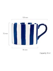 BIA International Set of 2 Blue Stripe Mugs - Image 3 of 3