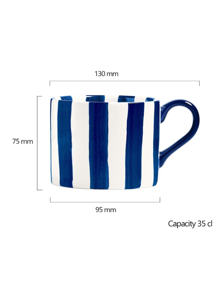BIA International Set of 2 Blue Stripe Mugs - Image 3 of 3 BIA International Set of 2 Blue Stripe Mugs - Image 3 of 3