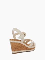 Dune London White Standard Fit Braided Upper High Wedge Heel Kelisa Sandals - Image 5 of 6