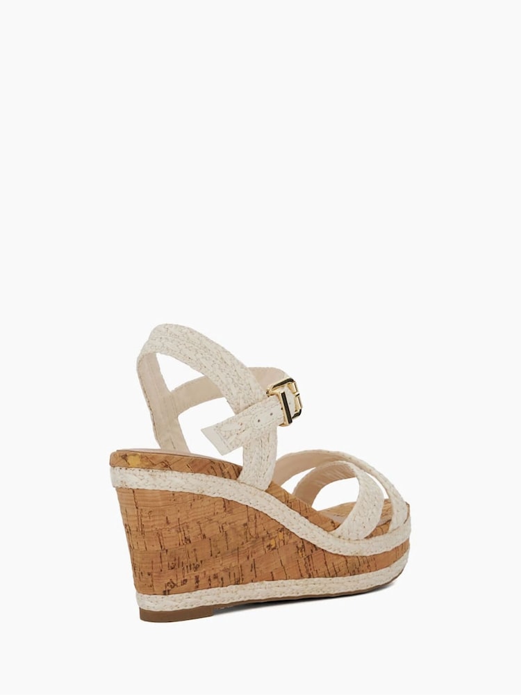 Dune London White Standard Fit Braided Upper High Wedge Heel Kelisa Sandals - Image 5 of 6