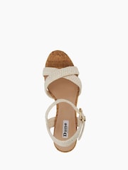 Dune London White Standard Fit Braided Upper High Wedge Heel Kelisa Sandals - Image 6 of 6