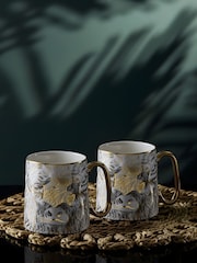BIA International Set of 2 Gold Highland CowAnimal Mugs - Image 1 of 3