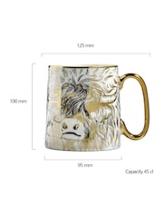 BIA International Set of 2 Gold Highland CowAnimal Mugs - Image 3 of 3
