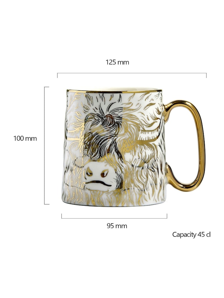 BIA International Set of 2 Gold Highland CowAnimal Mugs - Image 3 of 3 BIA International Set of 2 Gold Highland CowAnimal Mugs - Image 3 of 3