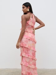 Pretty Lavish Dusky Rose Watercolour Katy Maxi Dress - Image 5 of 5