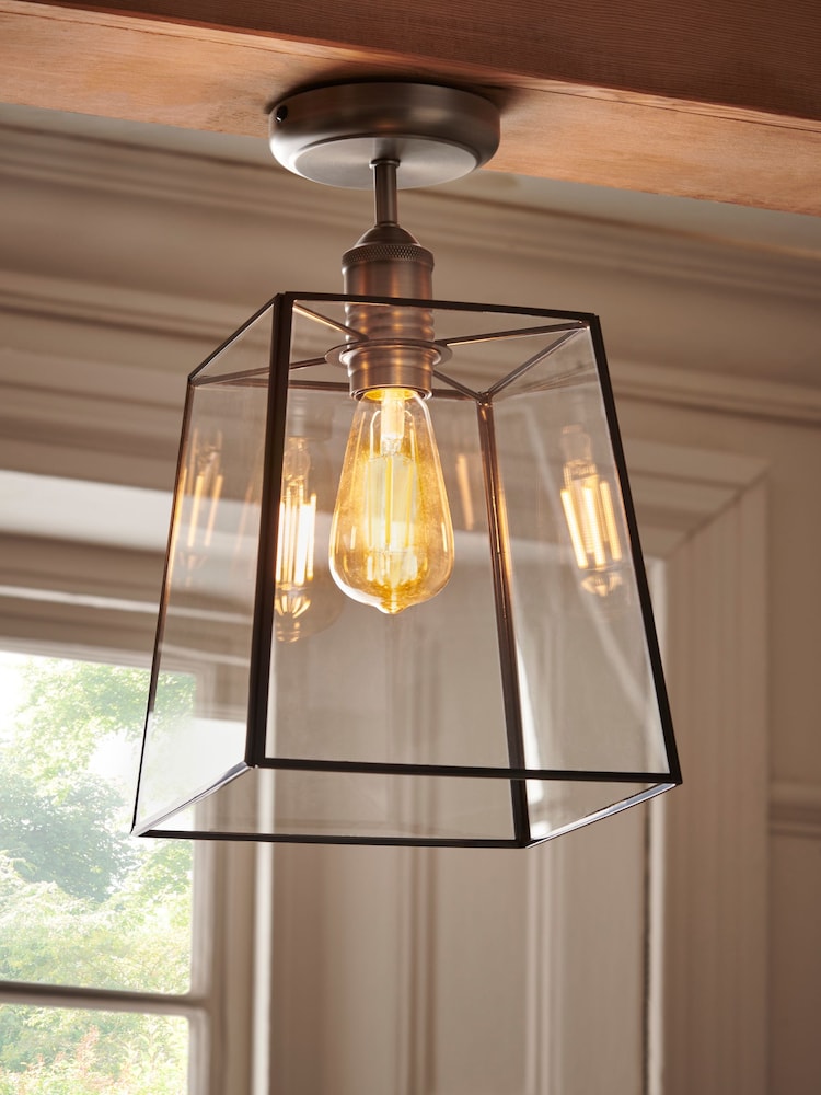Black Warwick Flush Ceiling Light Fitting - Image 1 of 6