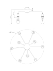 Black Brooklyn 9 Light Flush Ceiling Light - Image 7 of 7
