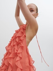 Pretty Lavish Dusky Rose Kelsey Halter Ruffle Mini Dress - Image 5 of 5