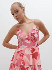 Pretty Lavish Pink Floral Ruffled Tiered Lissy Midaxi Dress - Image 3 of 4