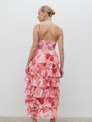 Pretty Lavish Pink Floral Ruffled Tiered Lissy Midaxi Dress - Image 4 of 4