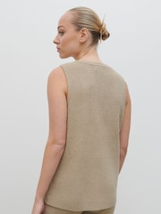 Pretty Lavish Taupe Kourtney Knit Waistcoat - Image 4 of 4