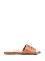 Jones Bootmaker Gold Emillina Leather Buckle Mule Sandals - Image 1 of 6
