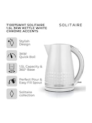 Tower White Solitaire 1.5L 3KW Kettle - Image 2 of 8