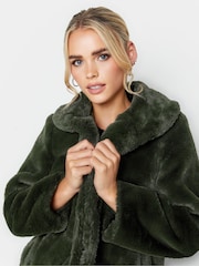 PixieGirl Petite Green Plush Faux Fur Coat - Image 4 of 4