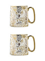 BIA International Set of 2 Gold Owl Animal Mugs - Image 2 of 3
