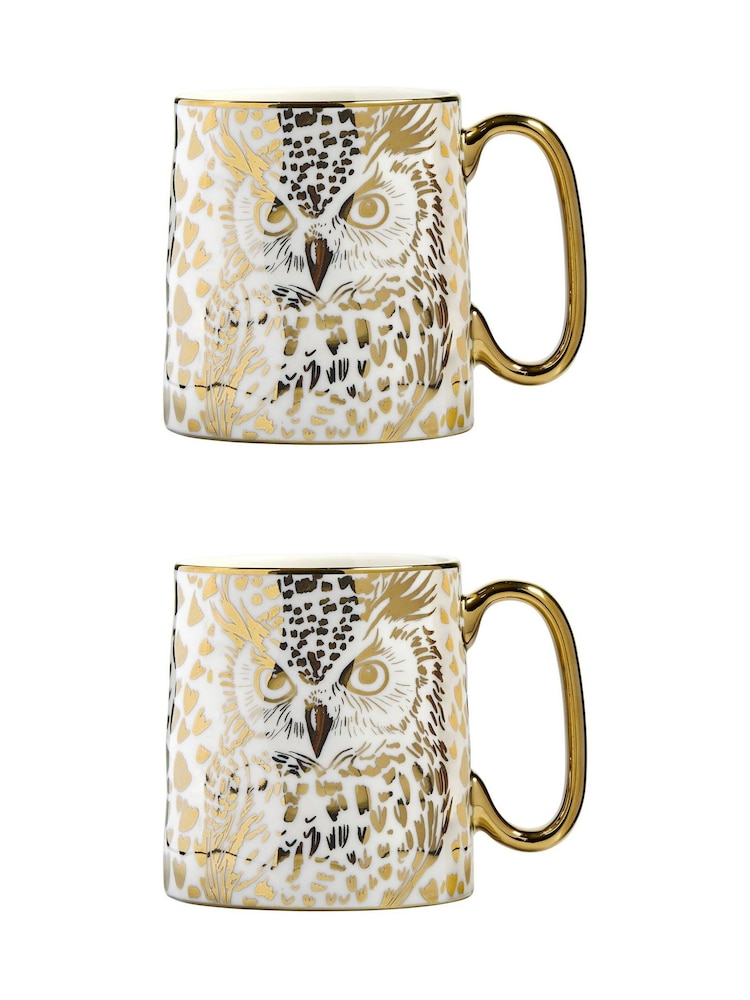 BIA International Set of 2 Gold Owl Animal Mugs - Image 2 of 3 BIA International Set of 2 Gold Owl Animal Mugs - Image 2 of 3