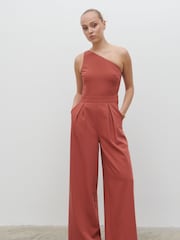Pretty Lavish Terracotta Natalie Tailored Asymmetrical Jumpsuit - Image 3 of 5