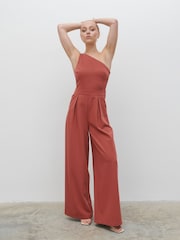 Pretty Lavish Terracotta Natalie Tailored Asymmetrical Jumpsuit - Image 4 of 5