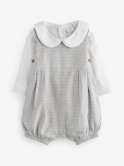 Grey Checked Smart Baby Romper, Bodysuit And Tights 3 Piece Set (0mths-2yrs) - Image 2 of 6