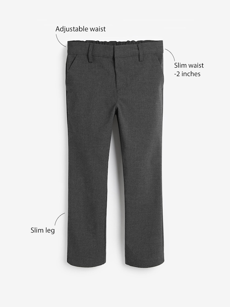 Gris - Pantalon skinny extensible pour l'école (3-17ans) - Image 3 of 8