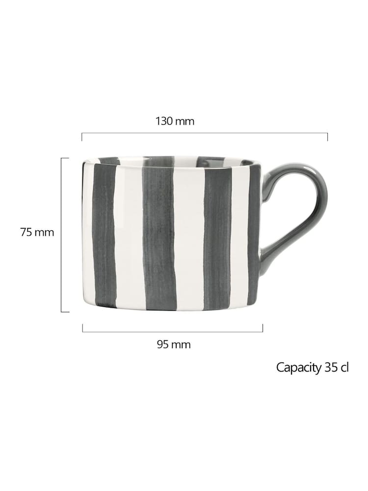 BIA International Set of 2 Grey Stripe Mugs - Image 3 of 3 BIA International Set of 2 Grey Stripe Mugs - Image 3 of 3