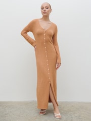 Pretty Lavish Tan Blush Hazel Knit Maxi Dress - Image 1 of 4