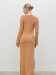 Pretty Lavish Tan Blush Hazel Knit Maxi Dress - Image 3 of 4