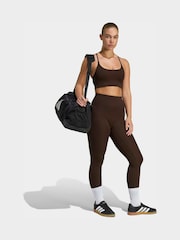 adidas Brown All Me Light Support Rib Bra Long Line Bra - Image 6 of 8