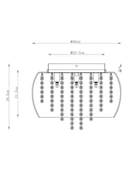 Clear Bella 3 Light Flush Ceiling Light - Image 4 of 6