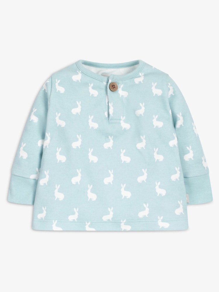 The Little Tailor Baby 2 Piece Jersey Bunny Print 100% Cotton Gift Set - Image 3 of 9