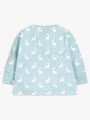 The Little Tailor Baby 2 Piece Jersey Bunny Print 100% Cotton Gift Set - Image 4 of 9