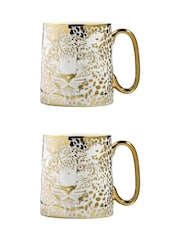 BIA International Set of 2 Gold Leopard Animal Mugs - Image 2 of 3