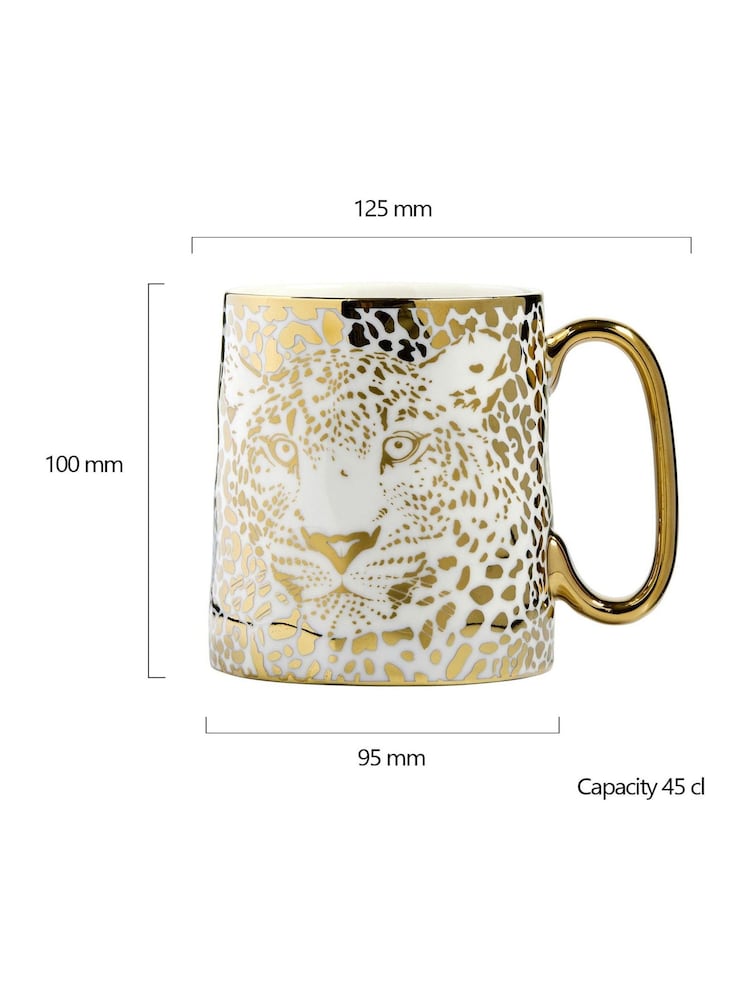 BIA International Set of 2 Gold Leopard Animal Mugs - Image 3 of 3 BIA International Set of 2 Gold Leopard Animal Mugs - Image 3 of 3