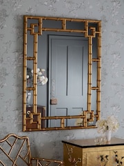 Laura Ashley Gold Shawford Gold Bamboo Mirror - Image 1 of 3