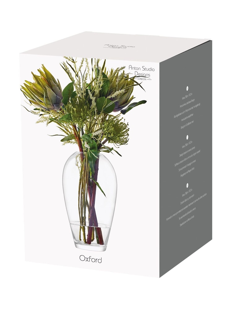 Anton Studio Designs Clear Small Oxford Large Vase - Image 7 of 7 Anton Studio Designs Clear Small Oxford Large Vase - Image 7 of 7