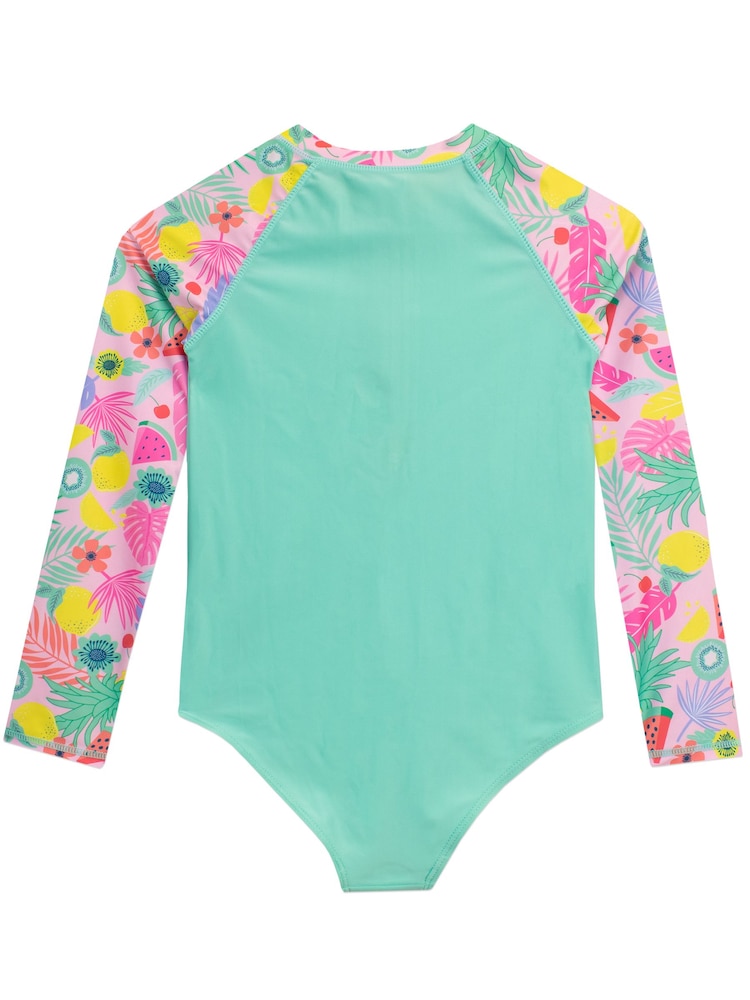 Harry Bear Green Girls Tropical Swimsuit - Image 3 of 4