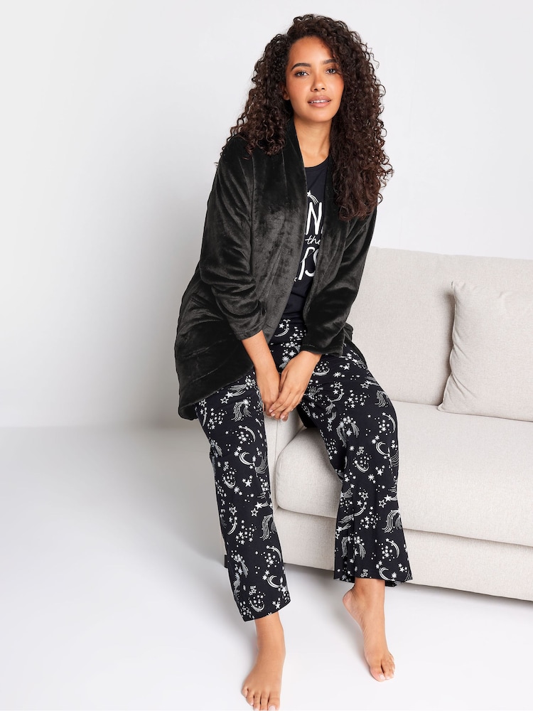 M&Co Black Edge To Edge Dressing Gown - Image 2 of 5