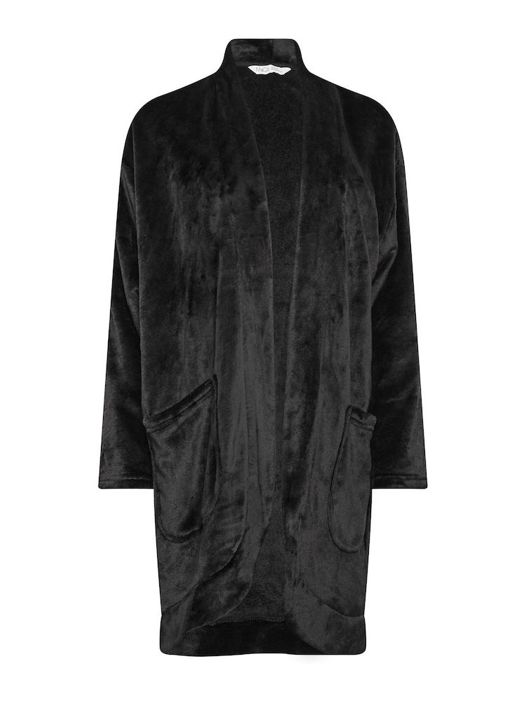 M&Co Black Edge To Edge Dressing Gown - Image 5 of 5